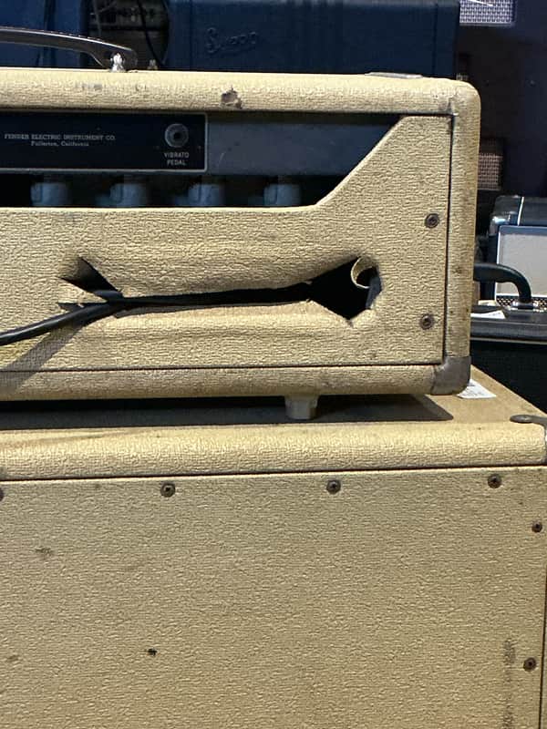 Fender 1963 Bandmaster band master Tube Amplifier Head with 1x15 115 Tone-Ring Speaker Cabinet - Image 7