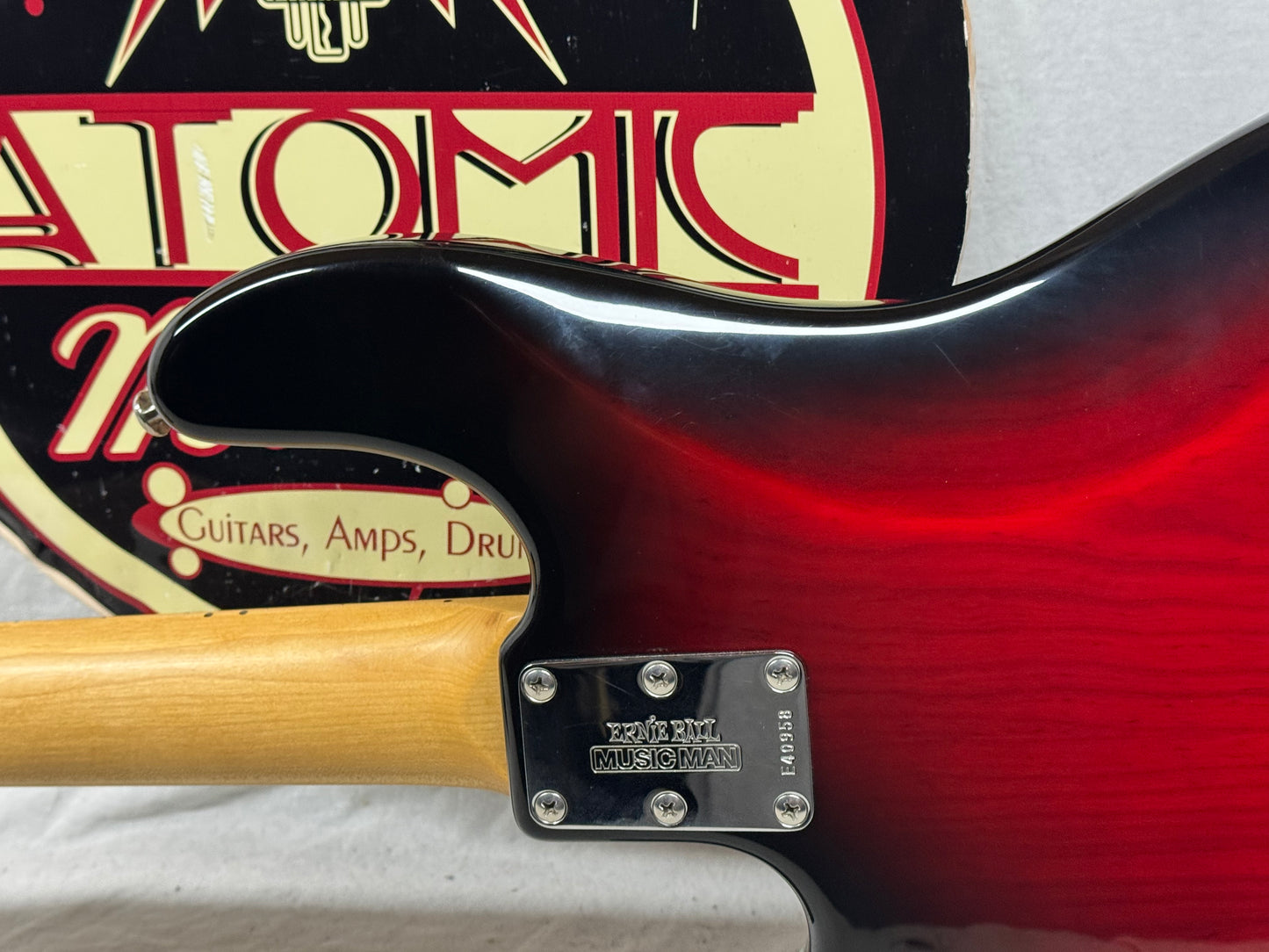Ernie Ball Music Man Stingray 3 EQ H 3eq 4-string Bass with Case 2004 - Black Cherry Burst