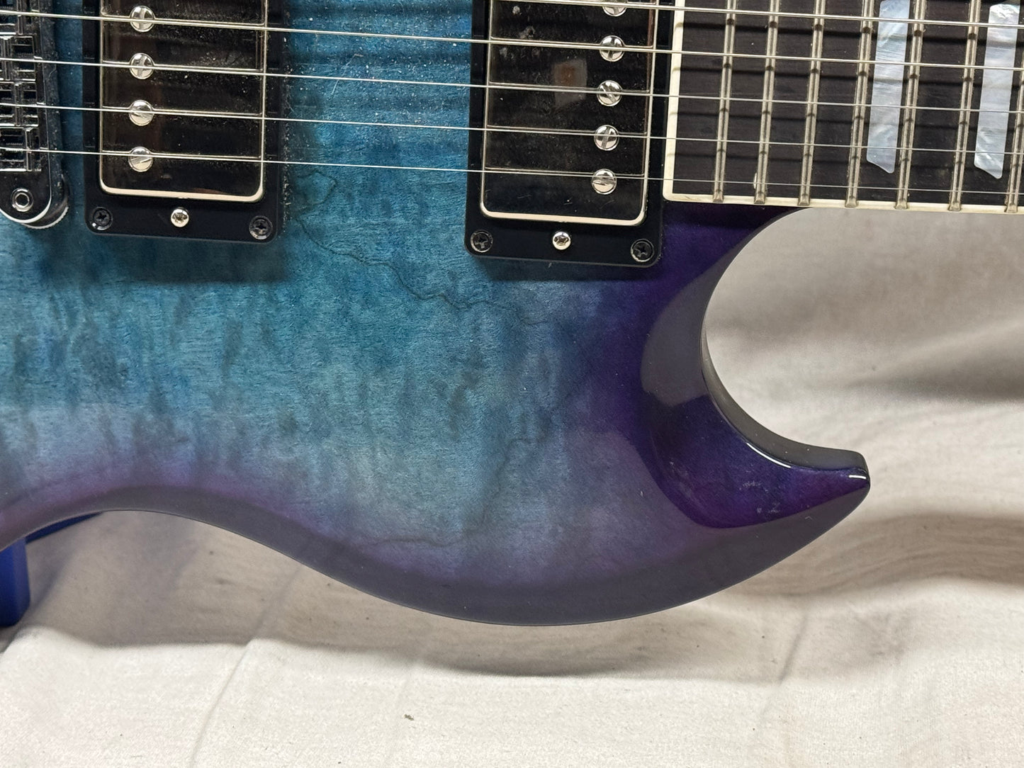 Gibson SG Modern Guitar with Case - Headstock Repaired - UGLY! 2023 - Blueberry Fade