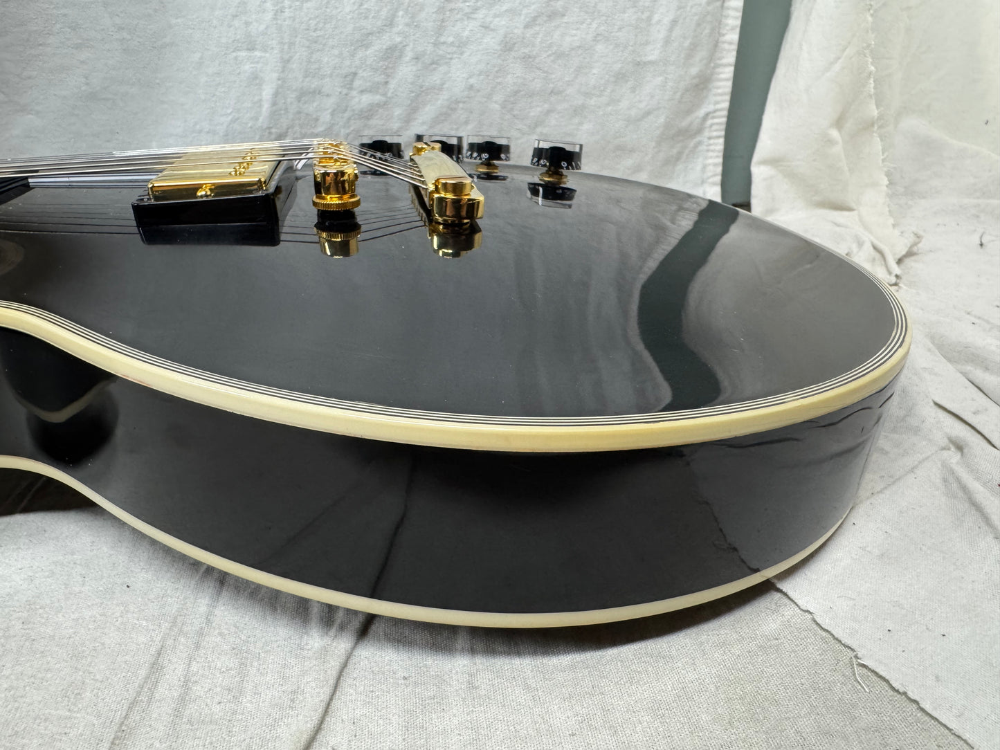 Gibson USA Custom Shop Les Paul Custom Guitar with COA + Case 2023 - Ebony / Black