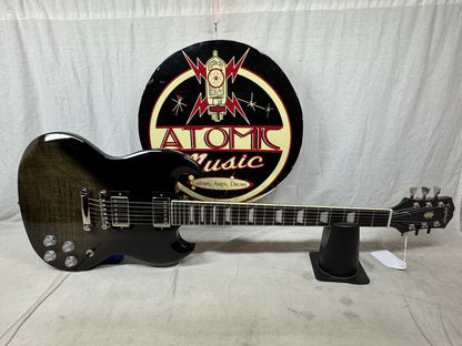 Epiphone SG Custom Modern Figured Guitar with Case 2021 - Transluscent Ebony Burst