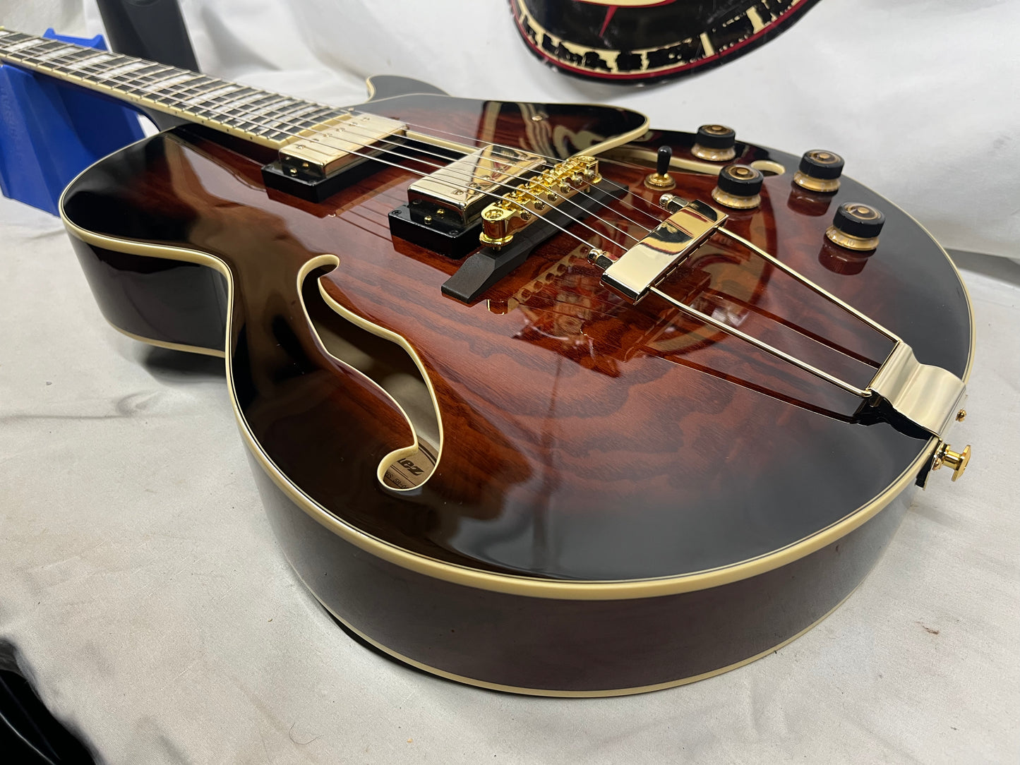 Ibanez AG95QA Hollow Body Electric Guitar - Dark Brown Sunburst