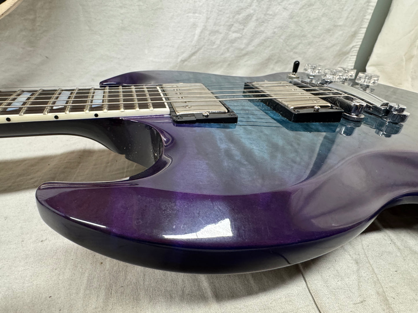 Gibson SG Modern Guitar with Case - Headstock Repaired - UGLY! 2023 - Blueberry Fade