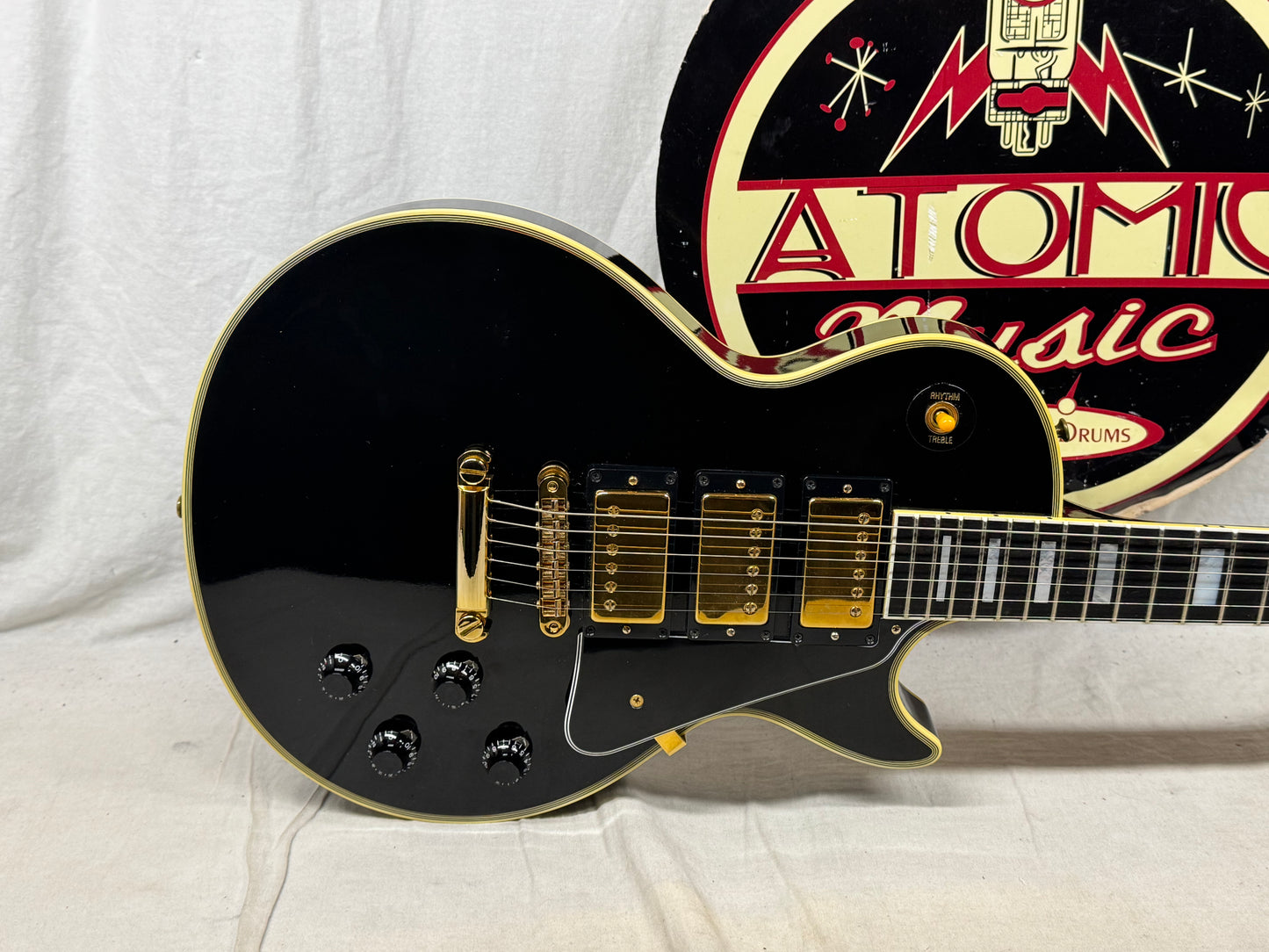 Gibson Custom Shop LPB-3 lpb3 Les Paul Custom Guitar with COA + Case - Ebony / Black