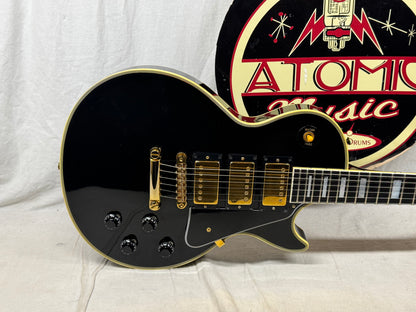 Gibson Custom Shop LPB-3 lpb3 Les Paul Custom Guitar with COA + Case - Ebony / Black