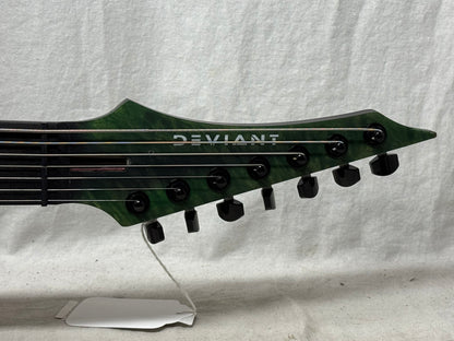 Deviant Guitars USA Custom Shop Truck Driver Shawn Signature Linchpin Baritone 7-string Guitar 2023 - Dark Verde Burst - *AS IS*