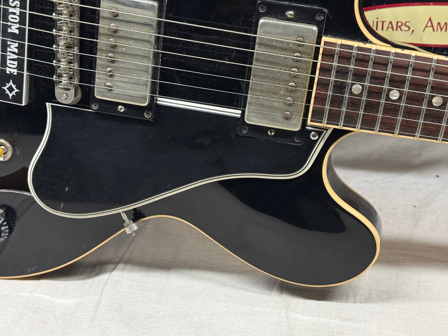 Gibson ESDPA335 esdpa 335 ES-335 Dot Fat Neck Semi-Hollowbody Guitar with Case - modified - Ebony / Black