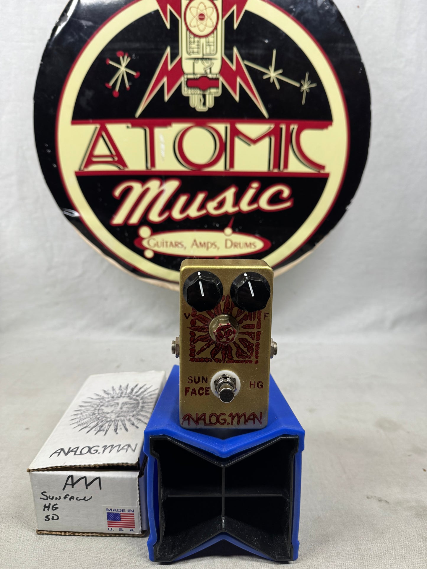 Analogman analog.man Sun Face sunface HG High Gain Fuzz Pedal with Sun Dial Knob + Box