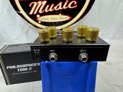 Pigtronix PT2 Philosopher's Tone 2 Optical Compressor with Grit Pedal + Box