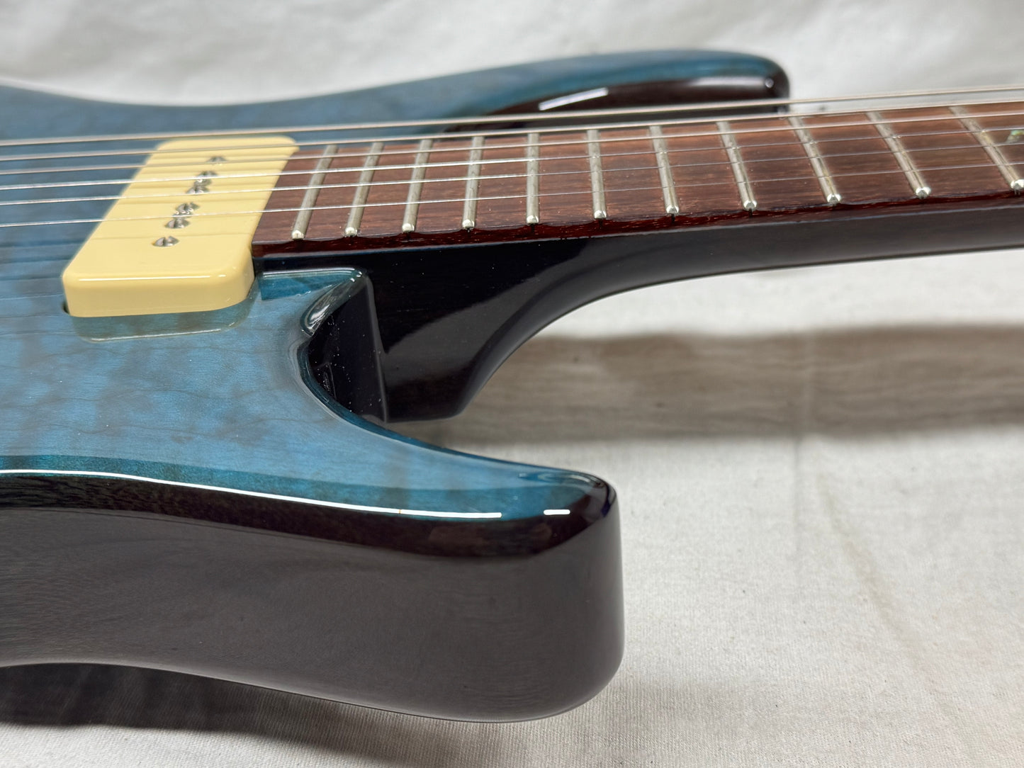 Michael Rowan Custom Guitars Journeyman Twin P90s Guitar - Trans Turquoise