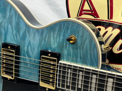 Epiphone Les Paul Custom Quilt Singlecut HH Electric Guitar - Ocean Blue