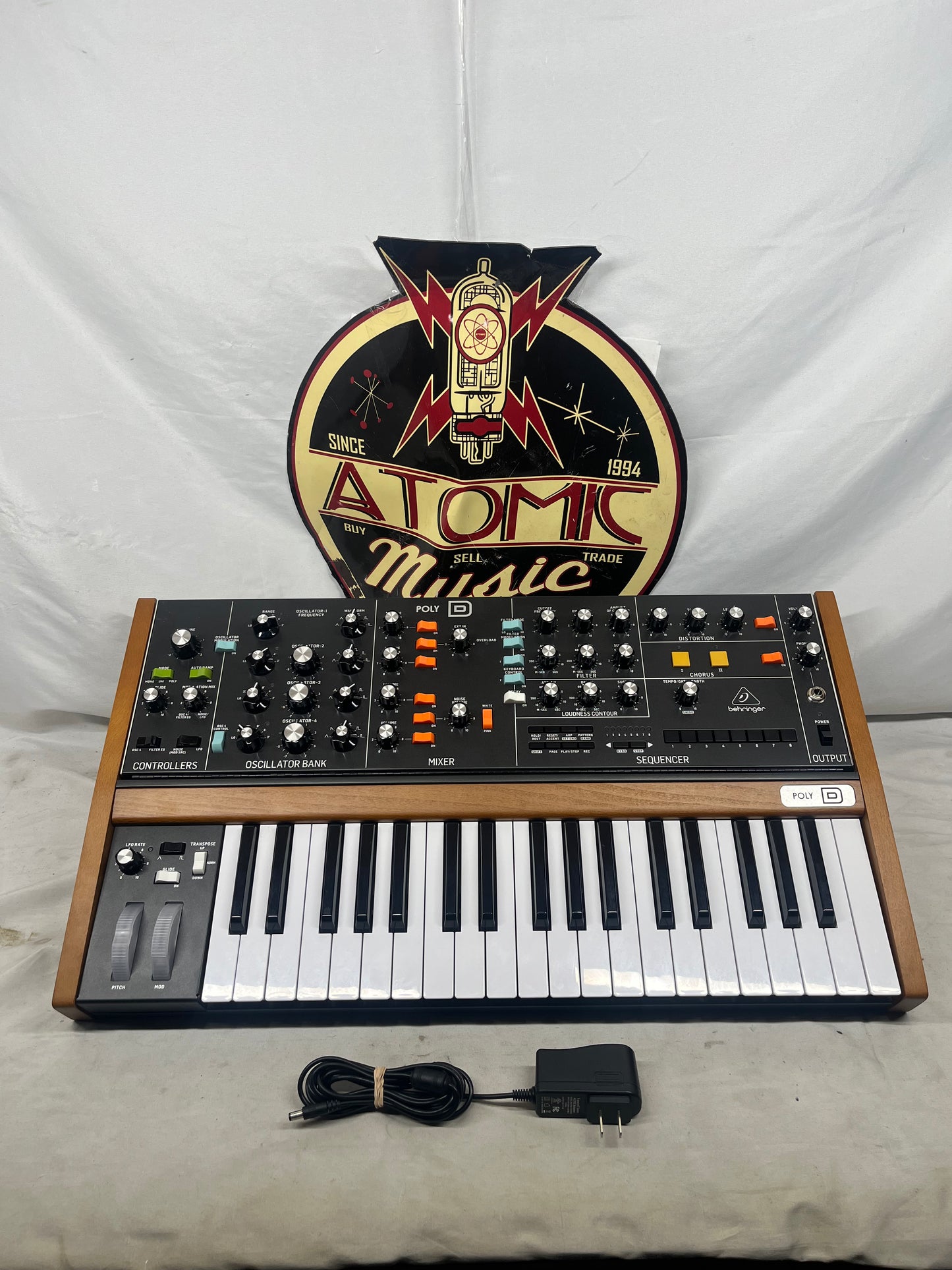 Behringer Poly D 4-Voice Polyphonic Synthesizer Keyboard with Power Supply
