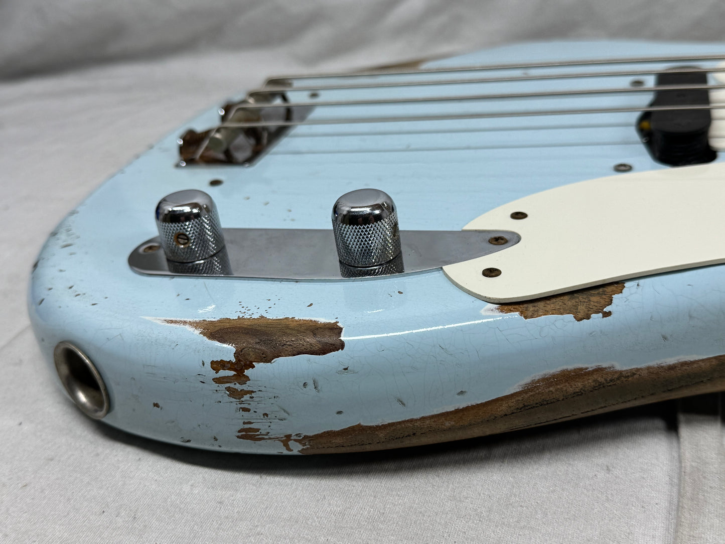 Fender USA Custom Shop '55 1955 Precision Bass Relic 4-string P-Bass with COA + Case 2020 - Sonic Blue / Roasted Maple neck