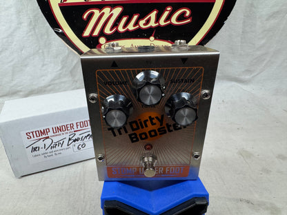 Stomp Under Foot Tri Dirty Booster Boost Pedal with Box