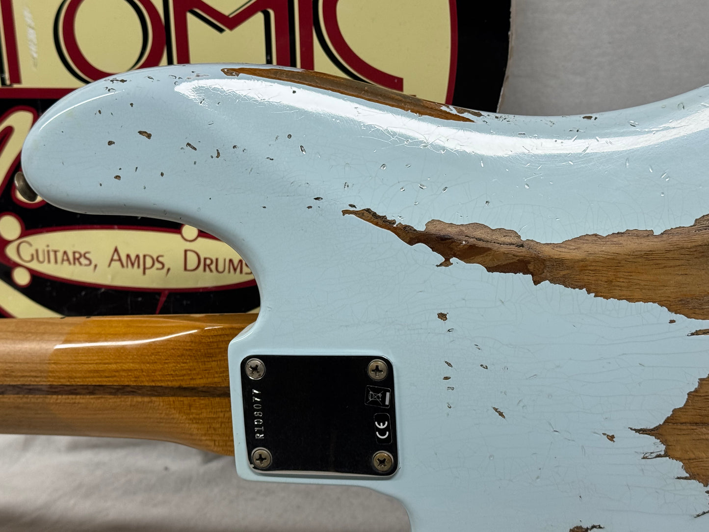 Fender USA Custom Shop '55 1955 Precision Bass Relic 4-string P-Bass with COA + Case 2020 - Sonic Blue / Roasted Maple neck