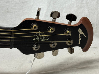 Ovation Demented Series Limited Edition DJA34-BDY DJ Ashba Signature Acoustic Guitar with Case - Bone Daddy Graphics