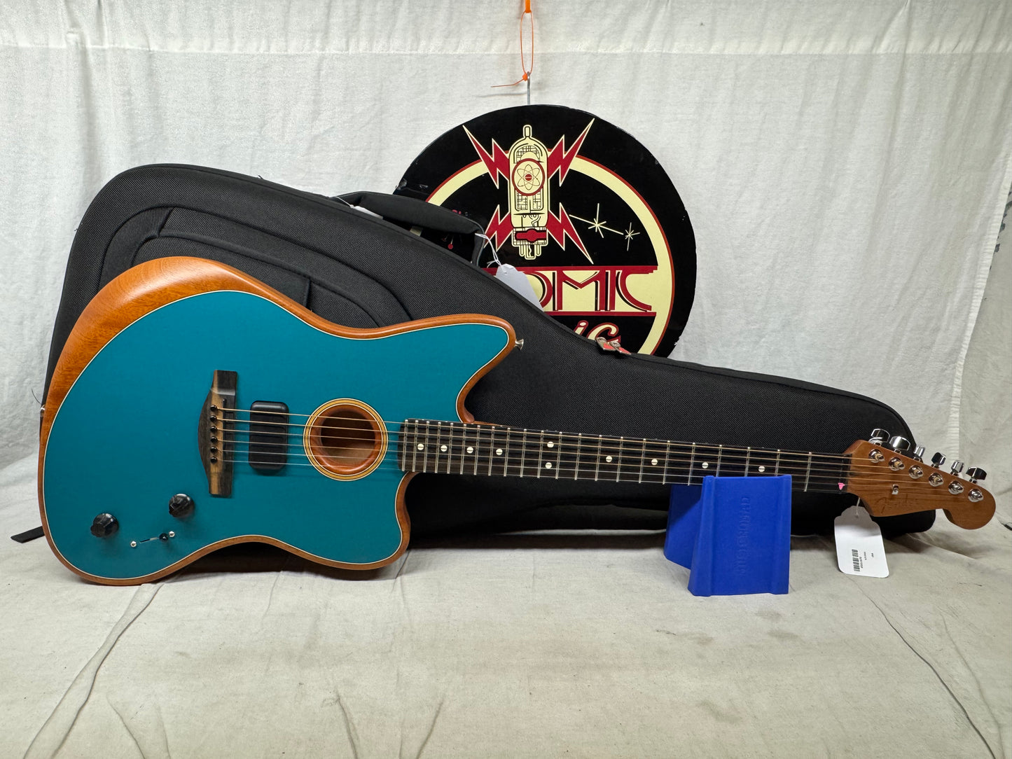 Fender American Acoustasonic Jazzmaster Guitar with Gig Bag 2021 - Ocean Turquoise / Ebony fingerboard