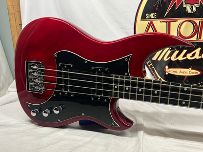 Hagstrom HB-4 Doublecut 4-String Electric Bass with Gig Bag - Split in Fretboard *See Photos*