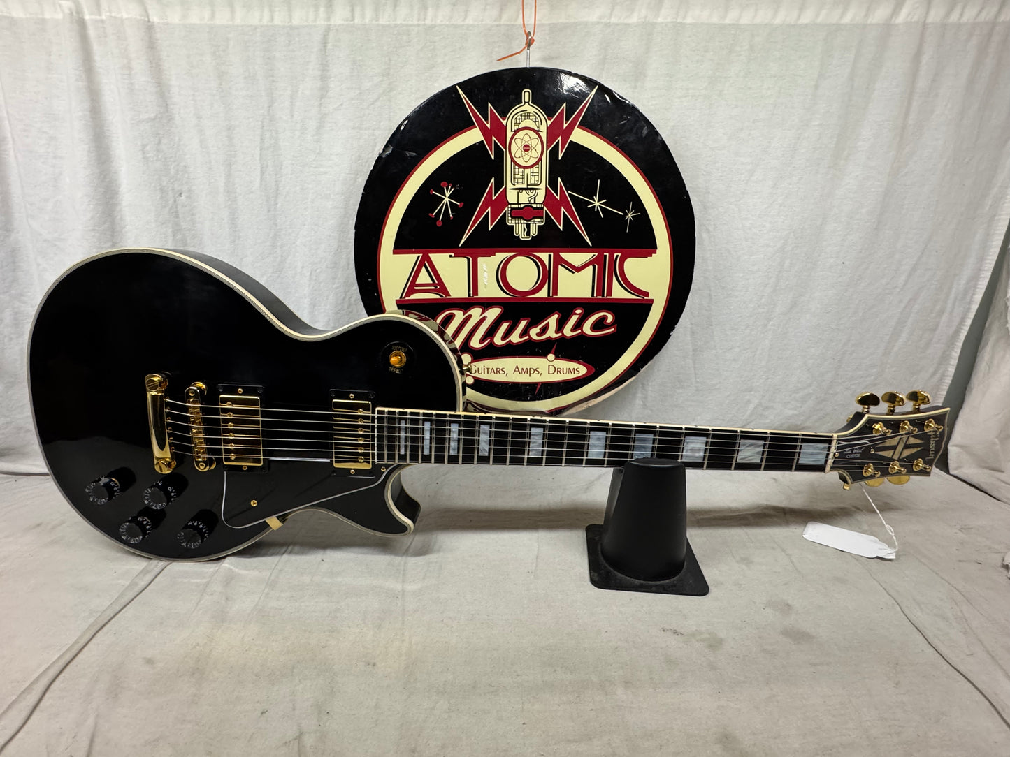 Gibson USA Custom Shop Les Paul Custom Guitar with COA + Case 2023 - Ebony / Black