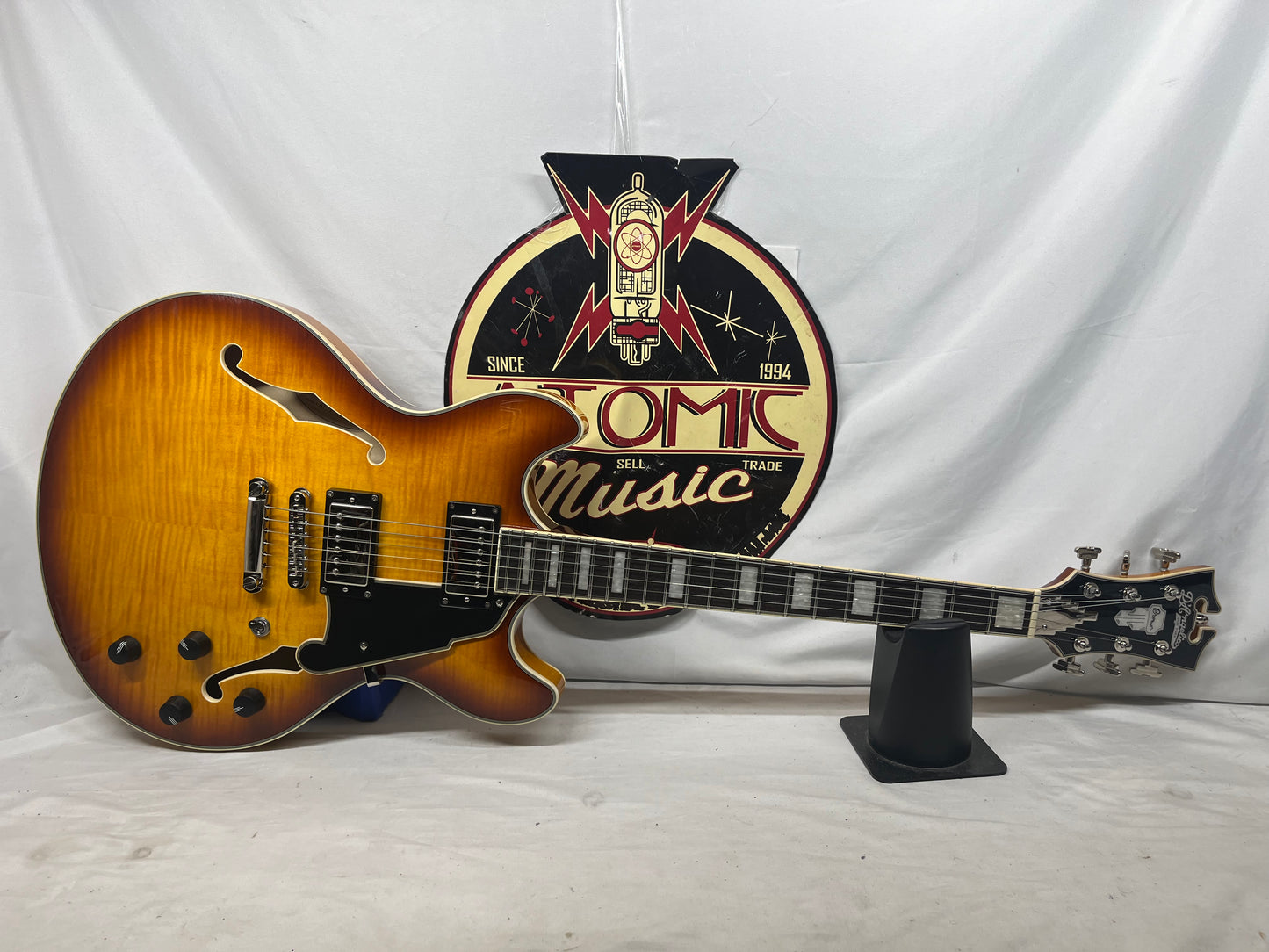 D'Angelico DAPDCDITBNS Premier DC Semi-Hollow Body Electric Guitar - Dark Iced Tea Burst