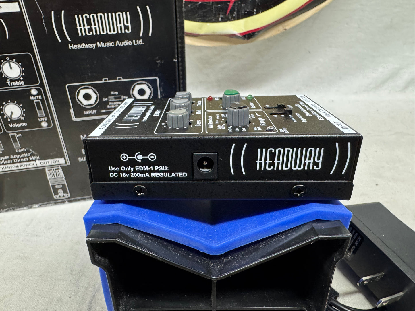 Headway Music Audio EDM-1 edm1 Acoustic Battery Preamp Module with Power Supply + Box