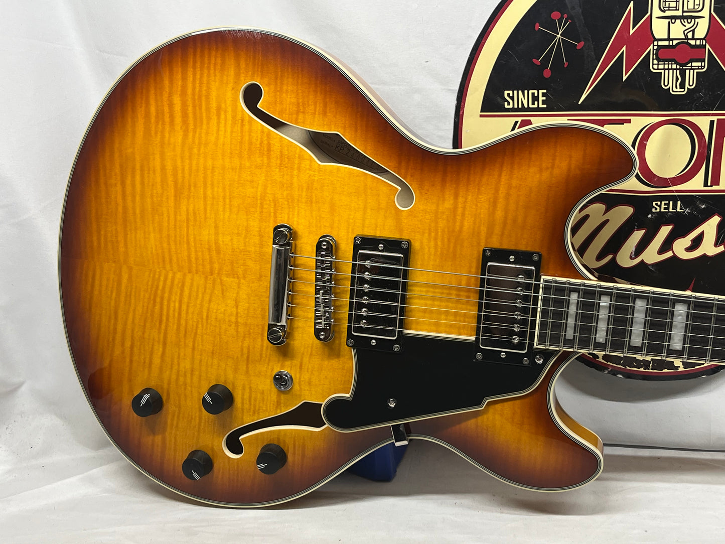 D'Angelico DAPDCDITBNS Premier DC Semi-Hollow Body Electric Guitar - Dark Iced Tea Burst