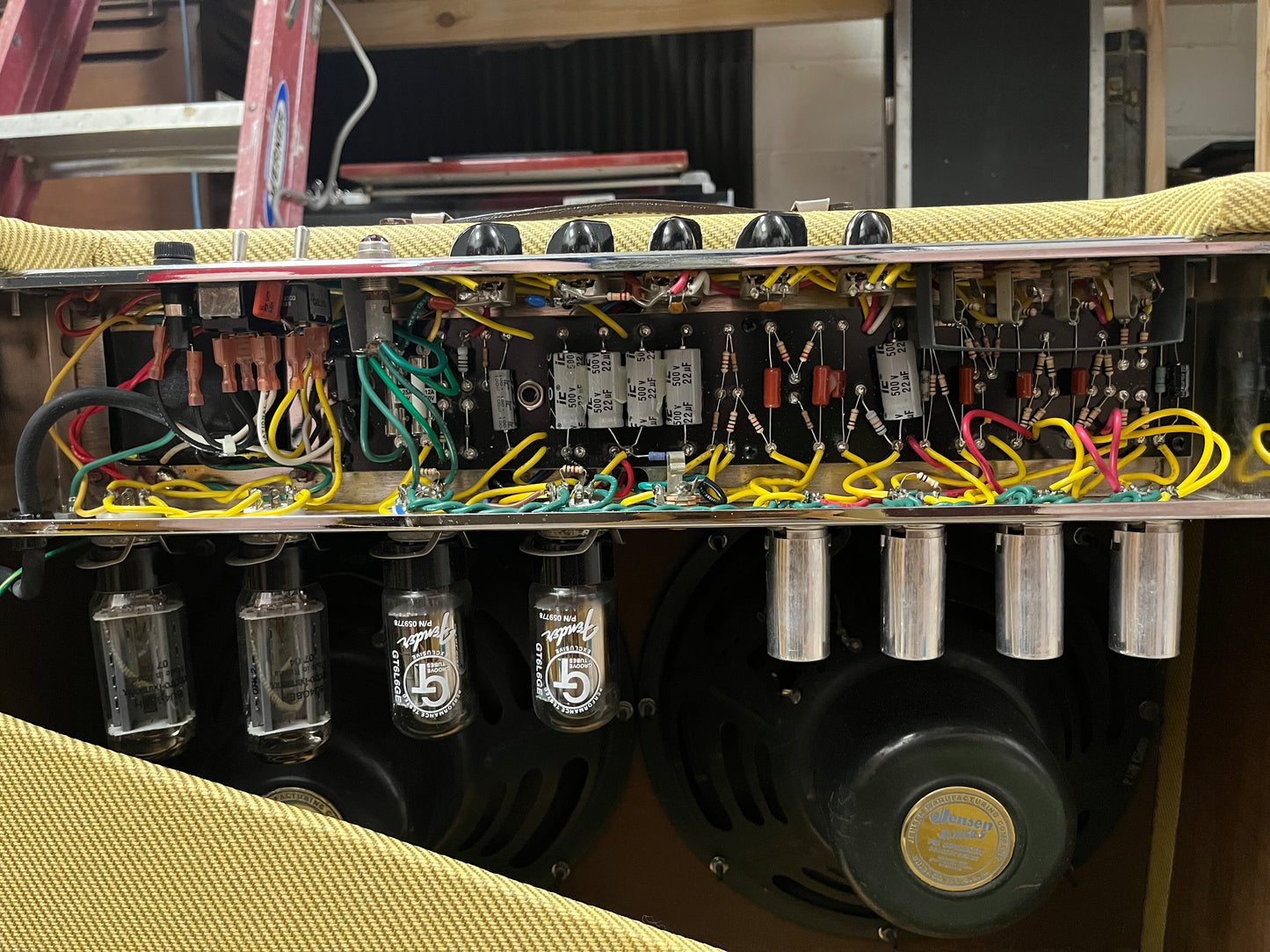 Fender 1957 Vintage Twin 5D8-A Guitar Tube Amplifier Combo - Reissue Chassis Re-Tweed Cabinet - Speakers from 1954 - Local Pickup Only