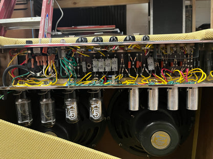 Fender 1957 Vintage Twin 5D8-A Guitar Tube Amplifier Combo - Reissue Chassis Re-Tweed Cabinet - Speakers from 1954 - Local Pickup Only