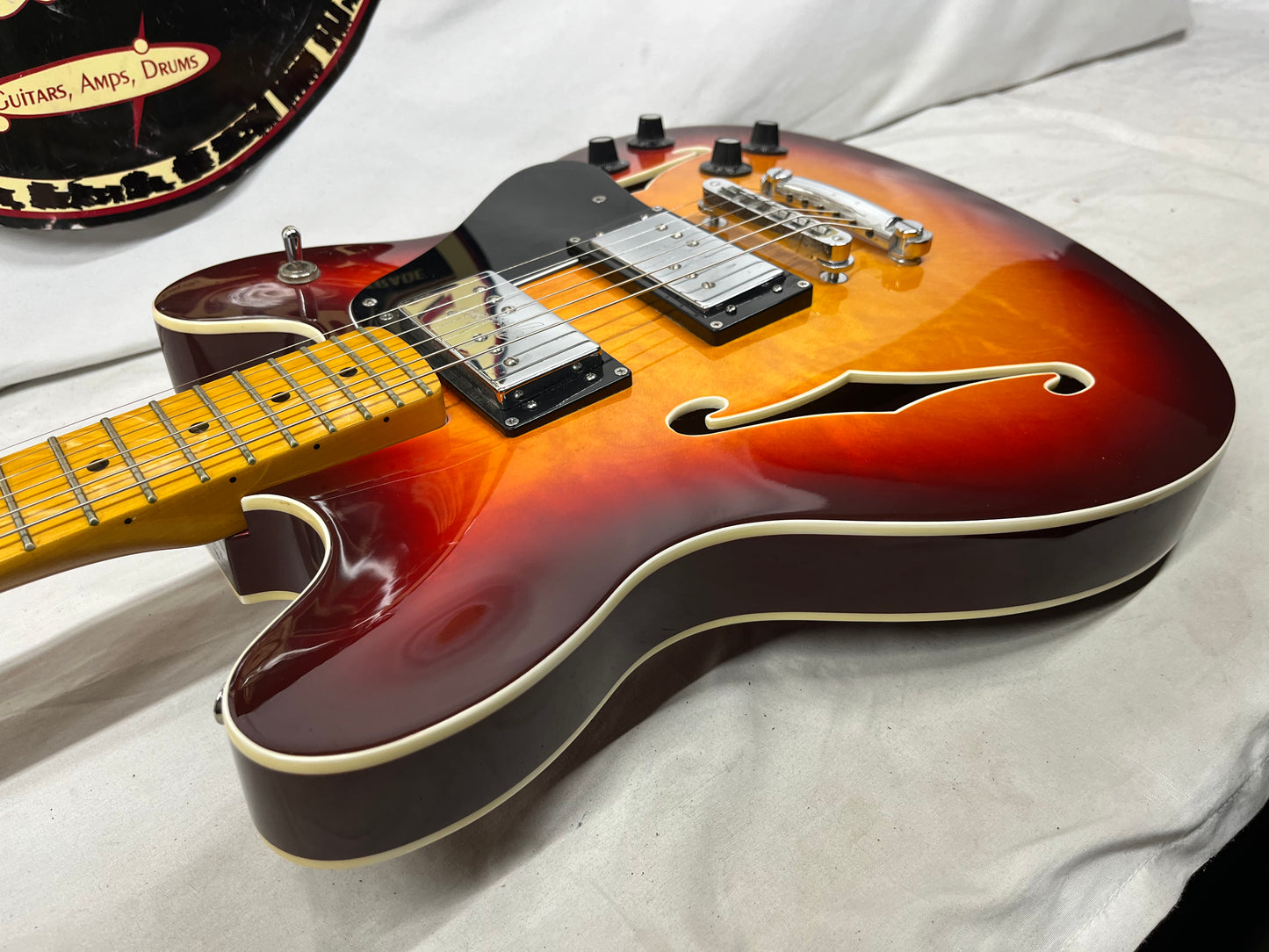 Fender Starcaster Semi-Hollow Body Electric Guitar - Aged Cherry Burst with Gig Bag