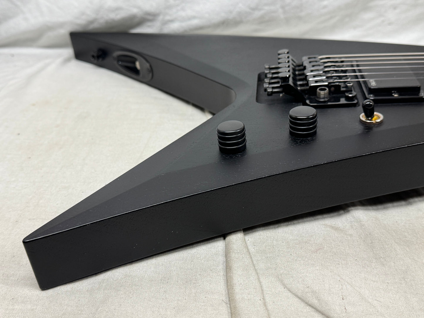 Washburn USA Custom Shop Vindicator Flying V Guitar with Case - Black