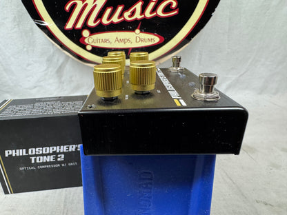 Pigtronix PT2 Philosopher's Tone 2 Optical Compressor with Grit Pedal + Box
