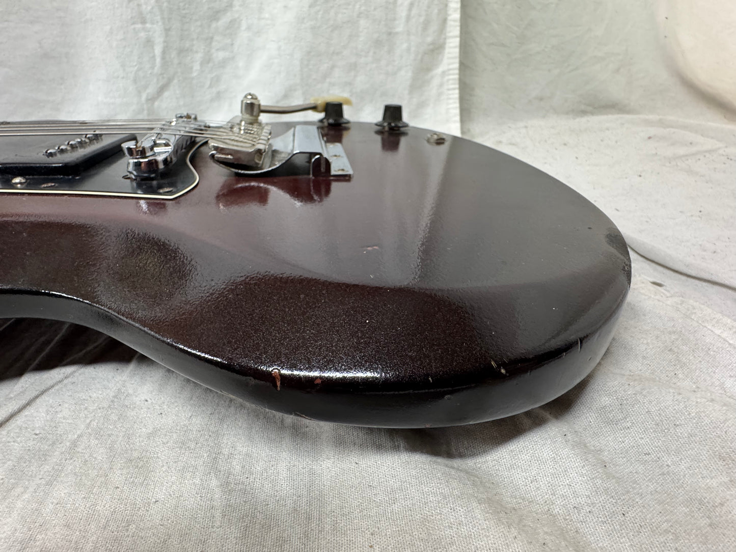 Gibson SG Junior jr Guitar with Chipboard Case 1967 - Dark Cherry