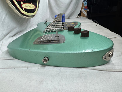 Maghini Guitars Skylark Baritone Guitar with COA + Gator Case 2023 - Lightly Aged Jade Metallic