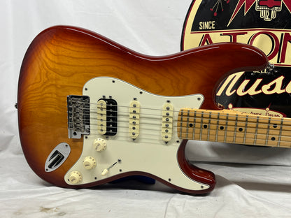 Fender American Standard Stratocaster Strat HSS Shawbucker Electric Guitar with Case - Sienna Sunburst