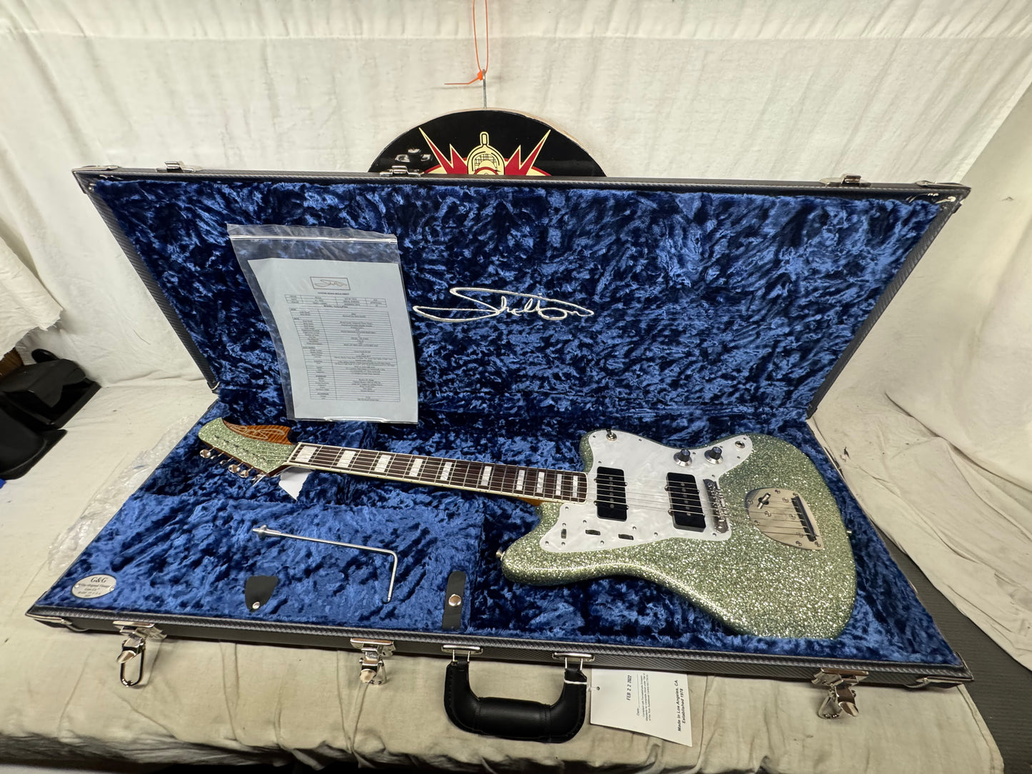 Shelton Electric Instruments Custom GalaxyFlite galaxy flite Guitar with Case 2022 - Mermaid Sea Glass Sparkle