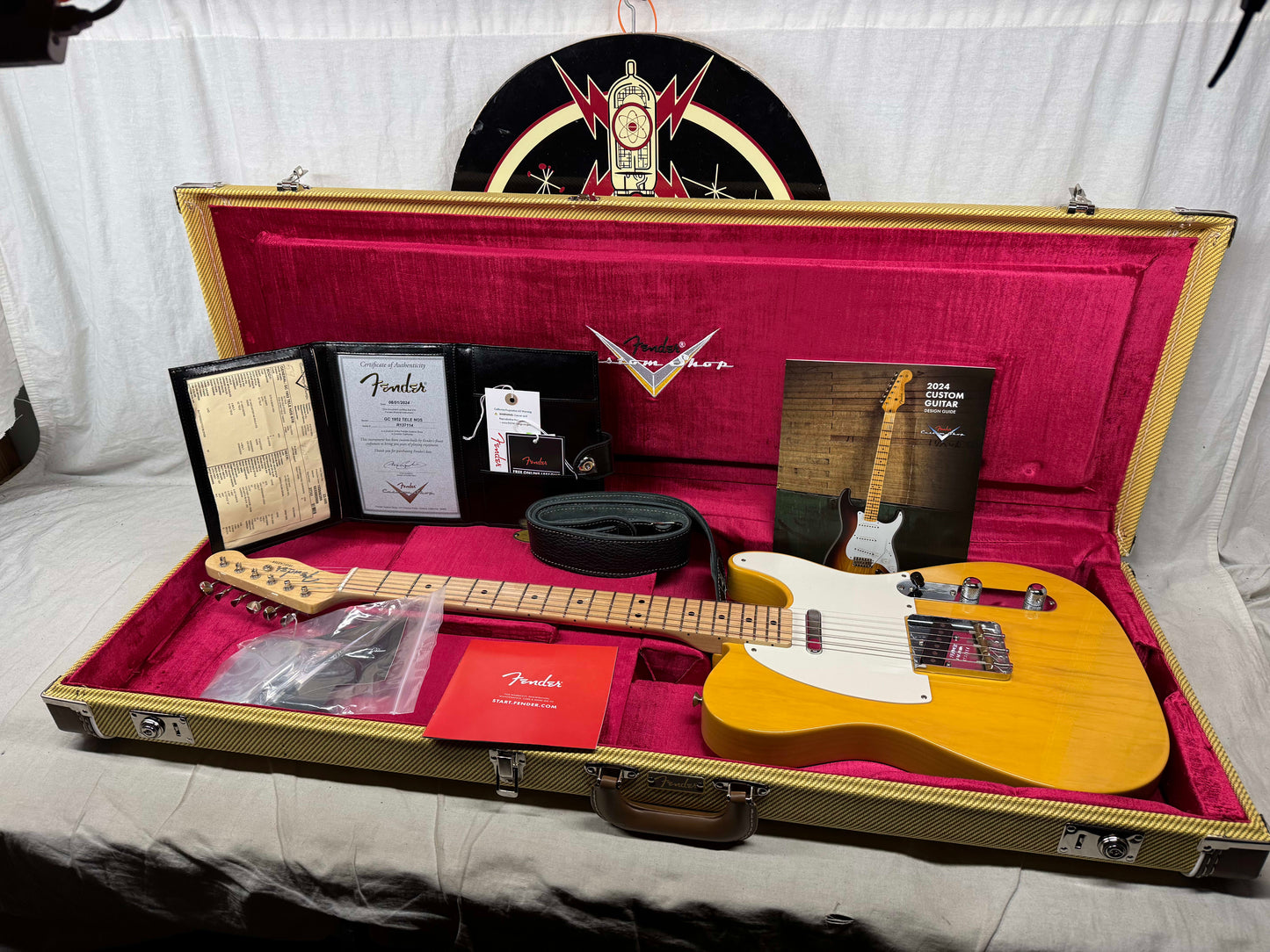 Fender USA Custom Shop Guitar Center 1952 Telecaster NOS Guitar with COA + Case 2024 - Butterscotch Blonde / Maple neck
