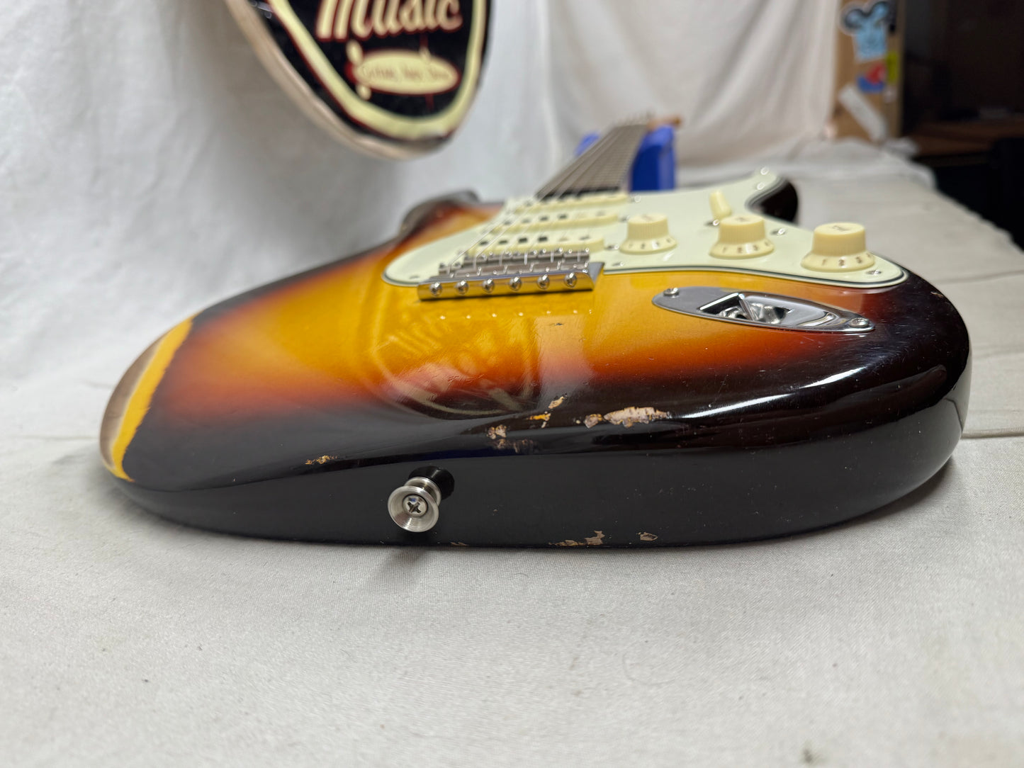 Fender USA Custom Shop S23 Limited Edition 1959 '59 Stratocaster HT Hardtail Guitar with COA + Case 2023 - Chocolate 3-Color Sunburst / Rosewood fingerboard - Relic'd