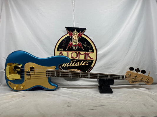 Squier 40th Anniversary 4-String Electric Precision Bass Gold Edition - Lake Placid Blue