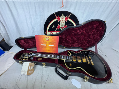 Gibson Custom Shop LPB-3 lpb3 Les Paul Custom Guitar with COA + Case - Ebony / Black