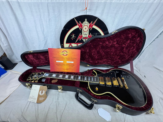 Gibson Custom Shop LPB-3 lpb3 Les Paul Custom Guitar with COA + Case - Ebony / Black