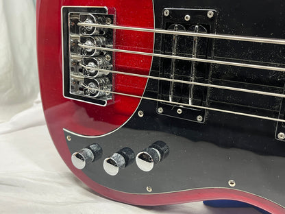 Hagstrom HB-4 Doublecut 4-String Electric Bass with Gig Bag - Split in Fretboard *See Photos*