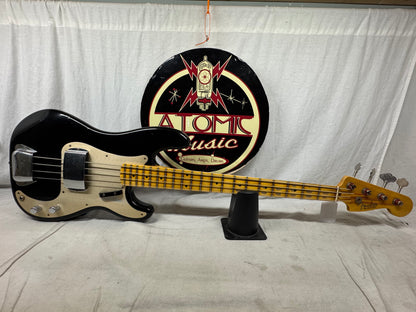 Fender USA Custom Shop '57 Precision Bass jrn Journeyman 4-string P-Bass with COA + Case 2020 - Black / Maple neck - relic'd