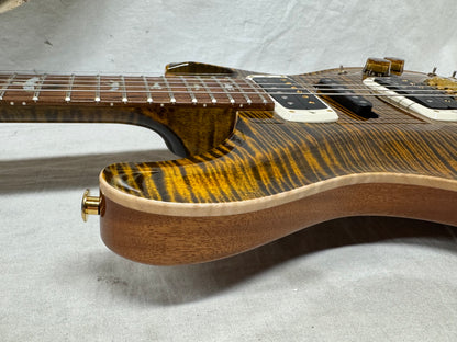 PRS Paul Reed Smith USA Custom Built Wood Library Modern Eagle V 10-Top Guitar with Case 2021 - Yellow Tiger Flame 10 / Brazilian Rosewood