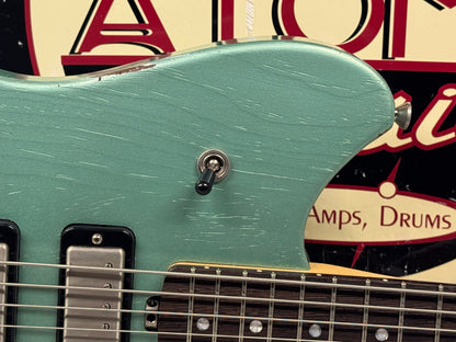 Maghini Guitars Skylark Baritone Guitar with COA + Gator Case 2023 - Lightly Aged Jade Metallic