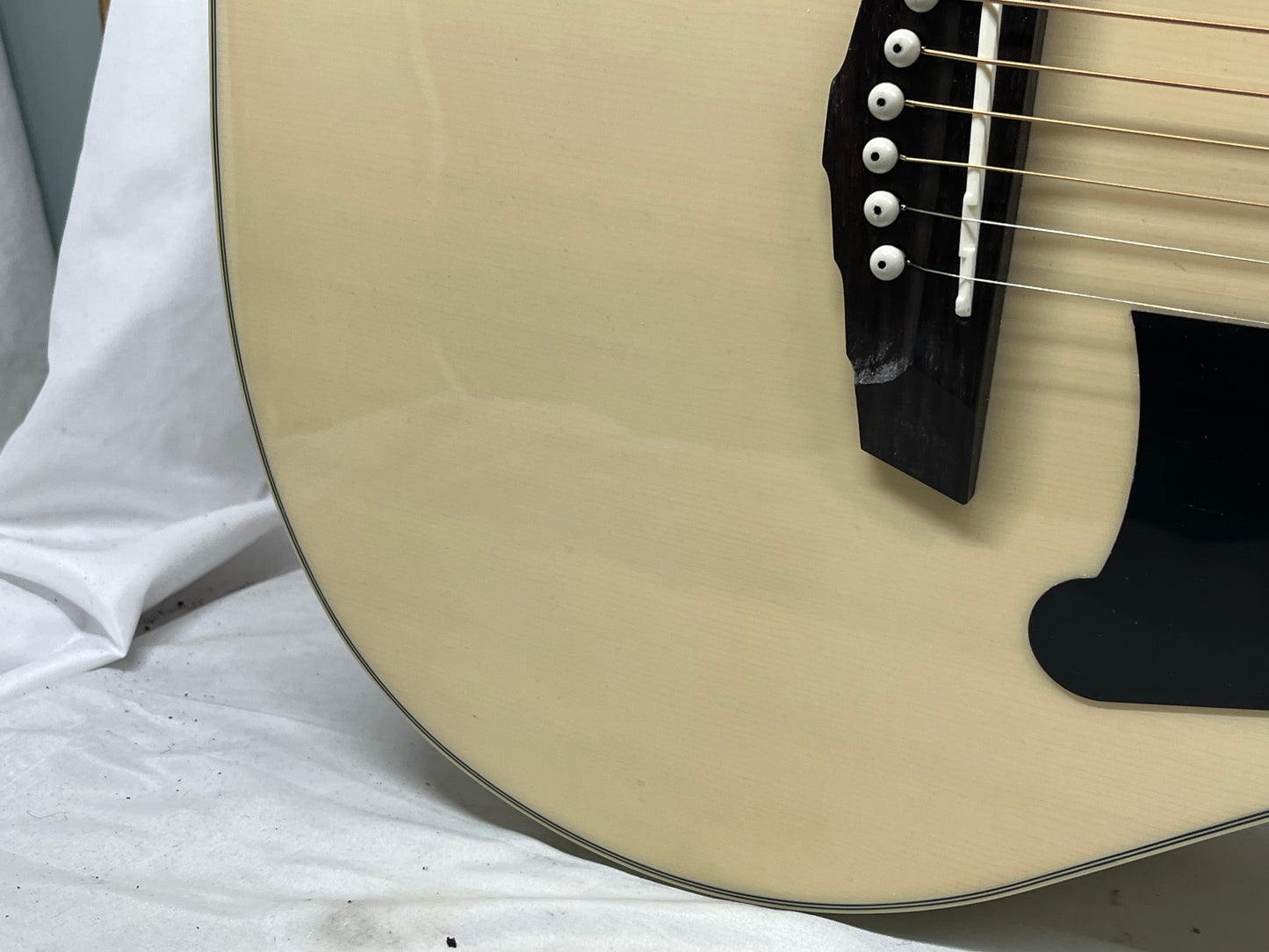 D'Angelico DAPG200G Premier Gramercy Gradn Auditorium Acoustic Electric Guitar - White Wash