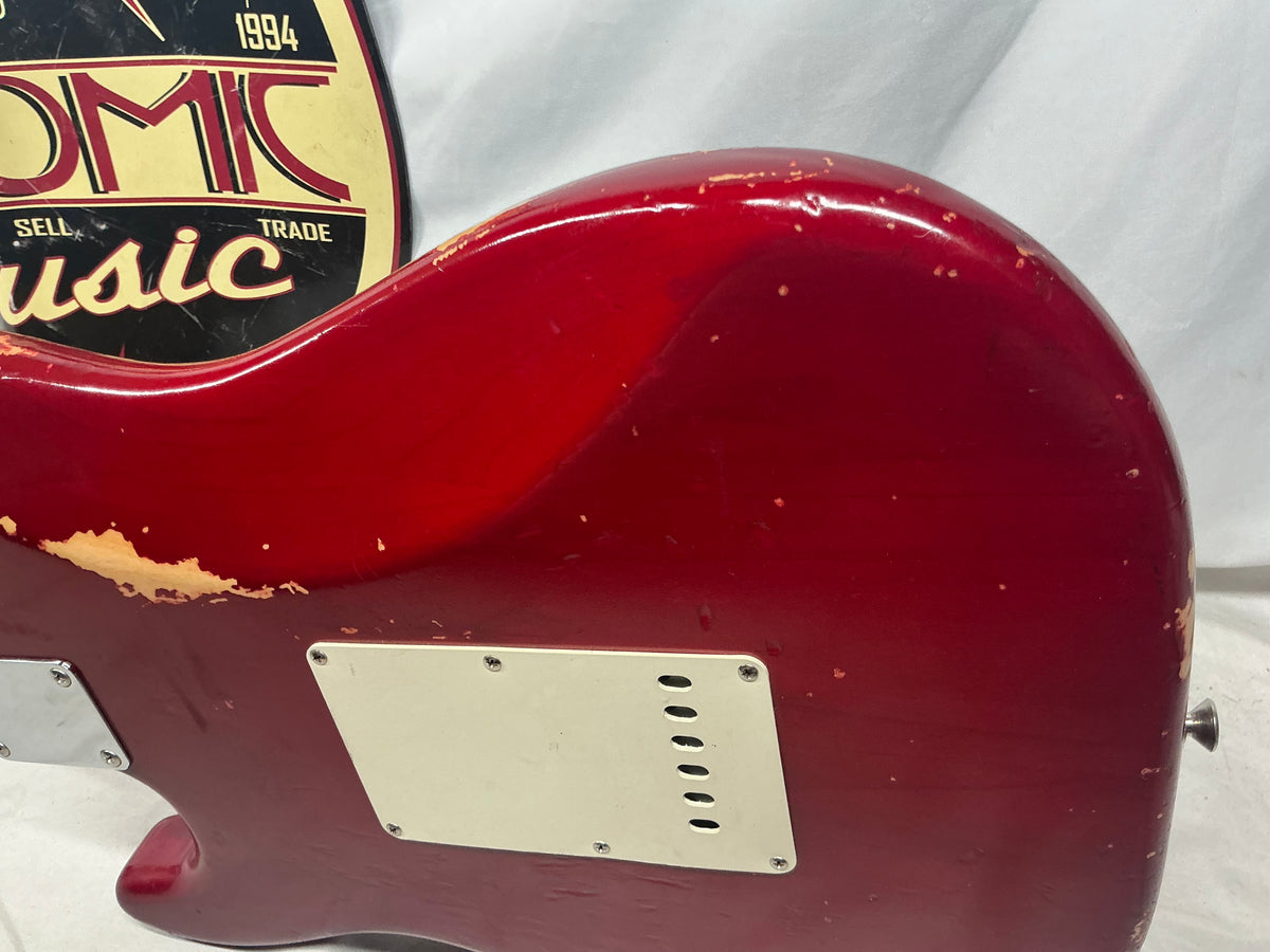 Fender Highway One Stratocaster Guitar 2002 - Crimson Red Transparent / Maple neck