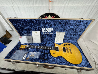 ESP USA Eclipse Singlecut Guitar with COA + Case 2019 - See-Thru Vintage Yellow / Red back