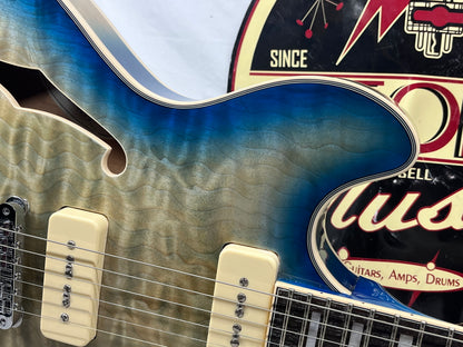 D'Angelico DAPDCBLBCSCB9EX Doublecut Semi-Hollow Body Electric Guitar