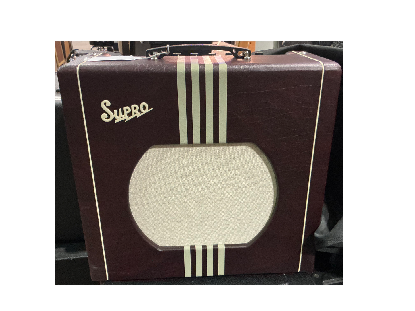 Supro 1822R Delta King 12 15-Watt 112 1x12 Guitar Combo Amplifier - Burgundy / Cream Stripes - Local Pickup Only