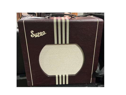 Supro 1822R Delta King 12 15-Watt 112 1x12 Guitar Combo Amplifier - Burgundy / Cream Stripes - Local Pickup Only